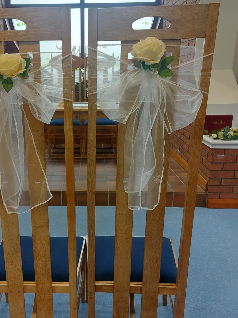 Back of chair decoration at Gretna Registration Office