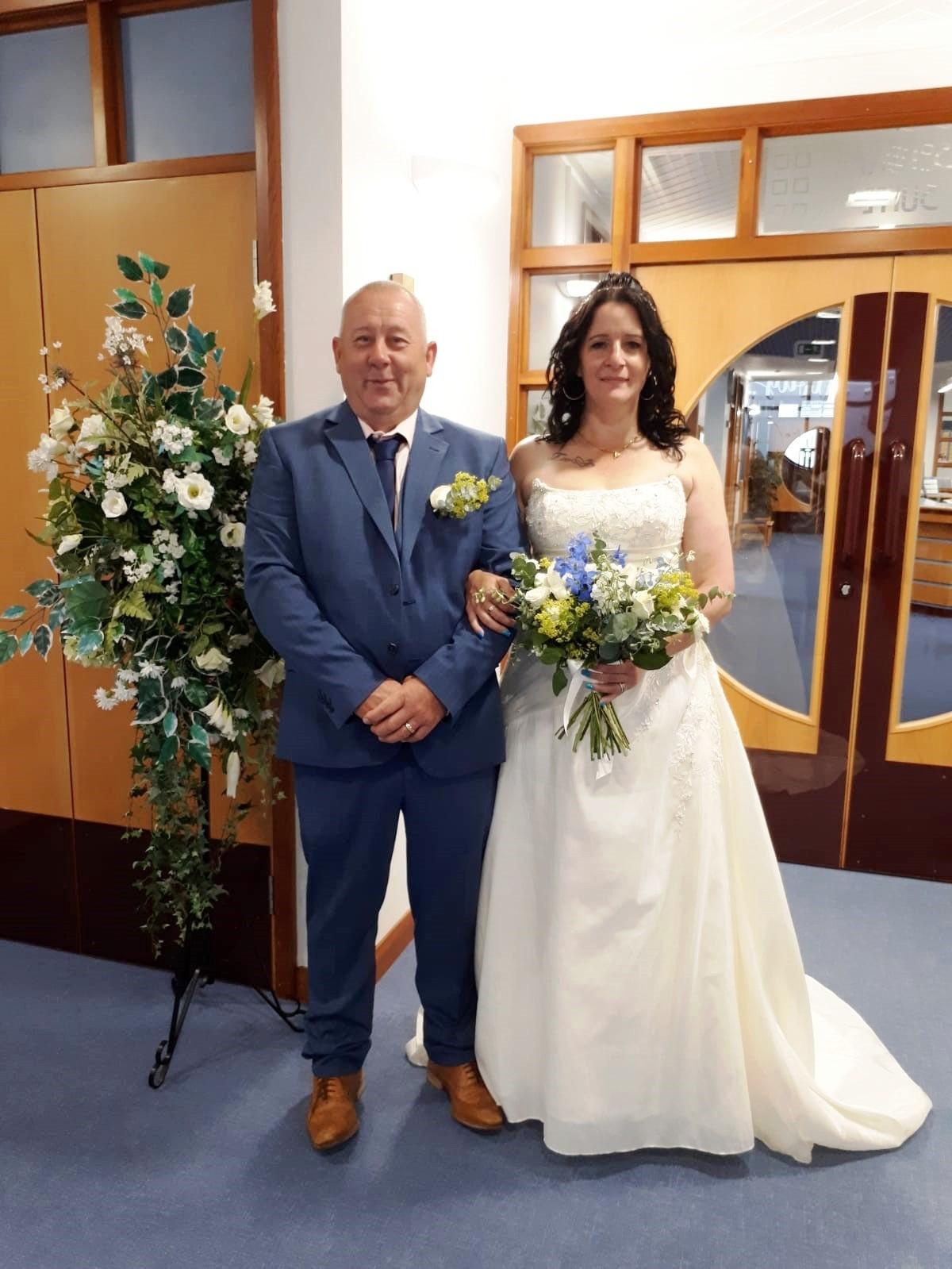 A couple at Gretna Registration Office