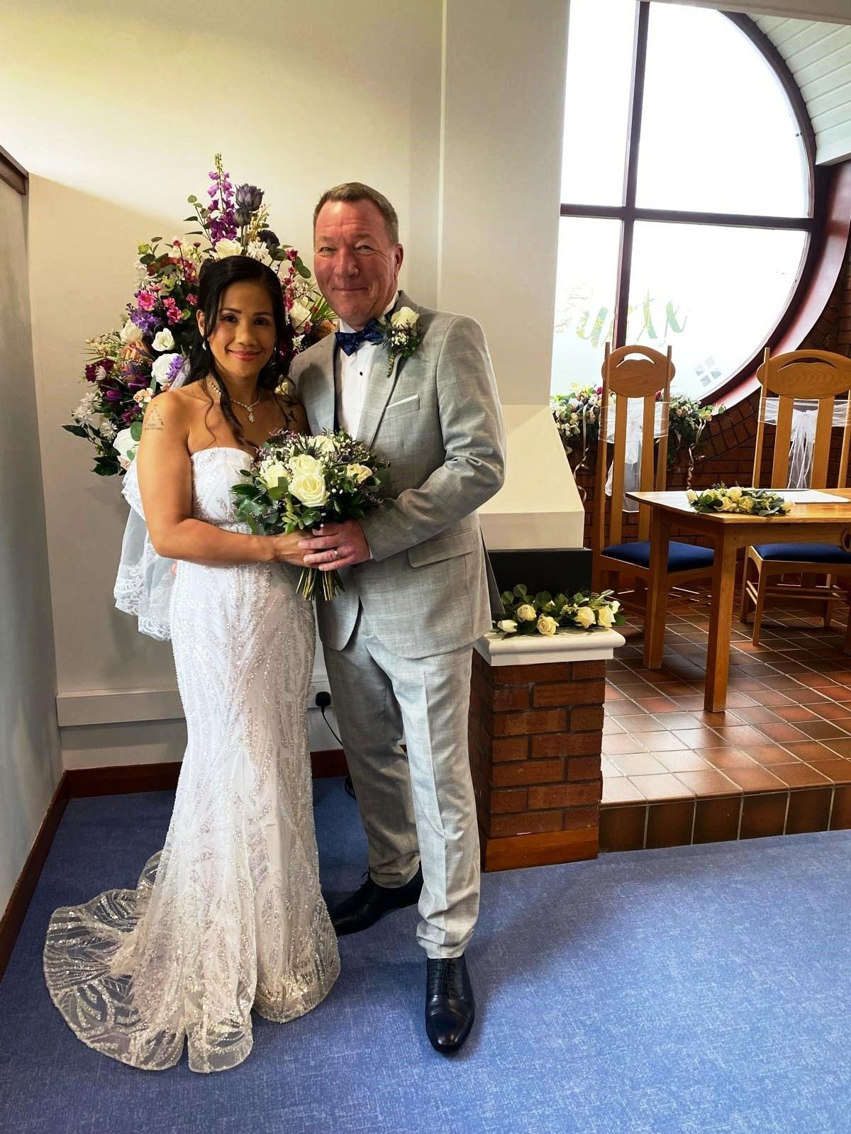 A couple at Gretna Registration Office
