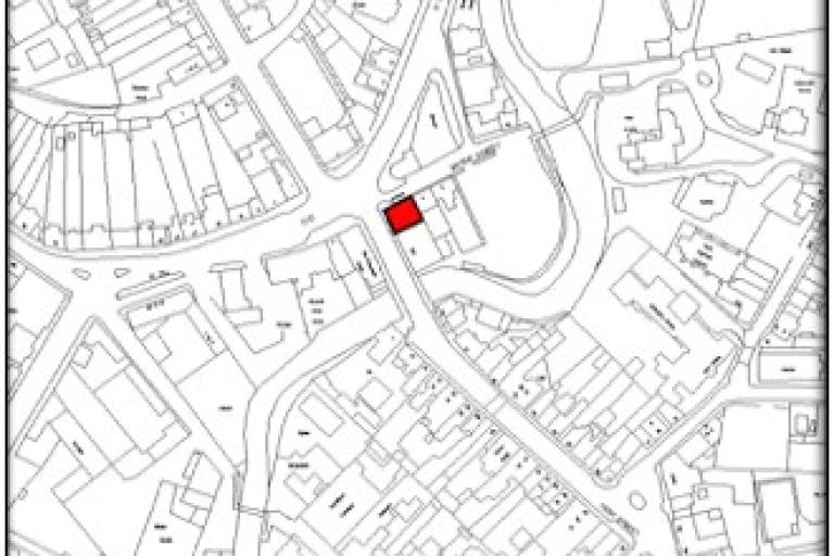 Location map of 4 Water Street, Dalbeattie, with the property outlined in red.