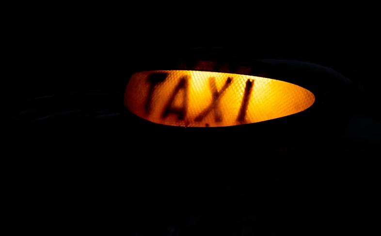 Orange and black taxi light