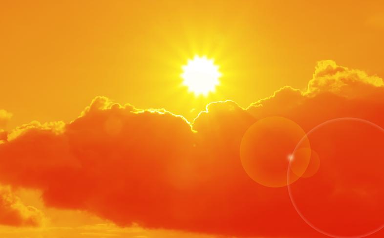 Orange Sky Sun Clouds During Hot Weather