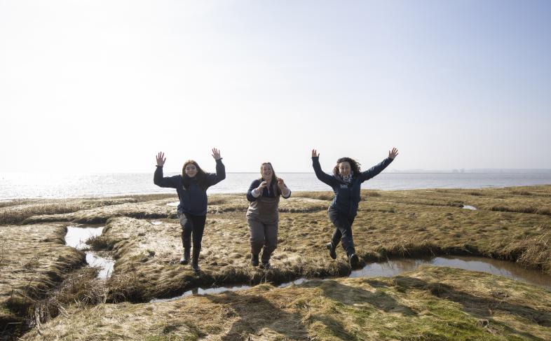 Young volunteers at salt marshes
