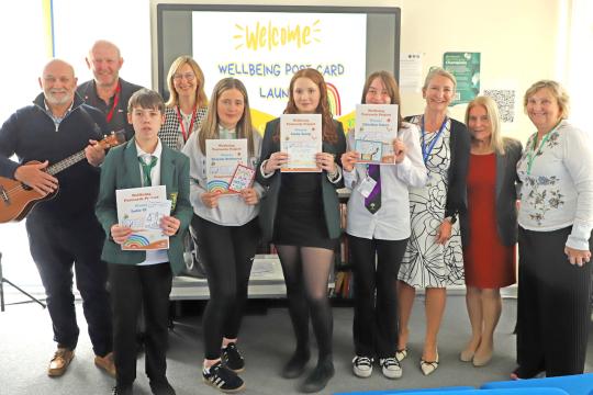 Mental Health Postcard Competition winners and partners