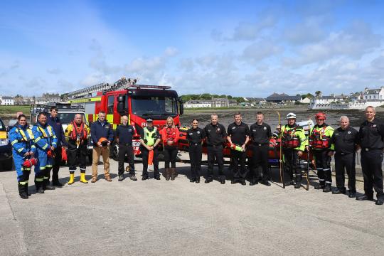 Multi-agency members of the Dumfries and Galloway Water Safety Forum appear at Isle of Whithorn Harbour to mark Drowning Prevention Week