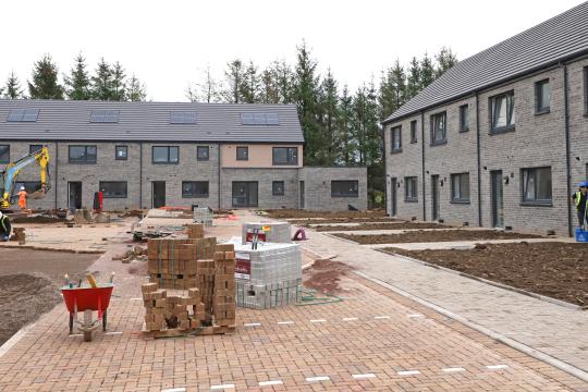 a new housing construction site in Dumfries and Galloway
