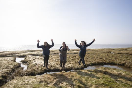 Young volunteers at salt marshes
