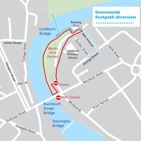 Loreburn Bridge walking and cycling diversion